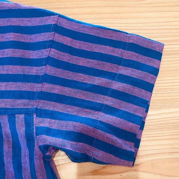 Madewell Cropped Linen Resort Shirt Never Worn Size L Short Sleeve - Picture 7 of 10